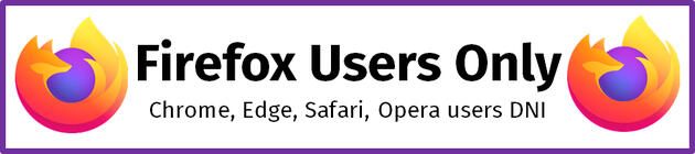 image with two Firefox logos. in large font it says: "Firefox Users Only" and in smaller text "Chrome, Edge, Safari, Opera users DNI"