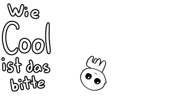 the "yippee" or "autism creature" is upsidedown. on the left there is bubble text in german reading: "Wie Cool ist das bitte"