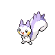click here for a page with less images. a pixelated "pachirisu" from pokemon in it's "shiny" form. looks like a white squirrel with a pink stripe down it's back.